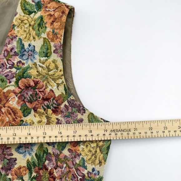 Vintage Tapestry Floral Vest Women M Tabi International Cottagecore - Picture 7 of 10